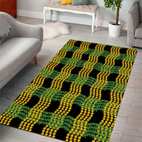 Aloha Hawaii Ilima Maile Lei Area Rug Palaka Inspired Hawaiian-plaid Black