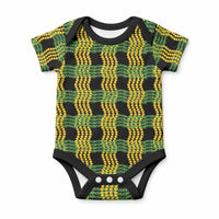 Aloha Hawaii Ilima Maile Lei Baby Onesie Palaka Inspired Hawaiian-plaid Black