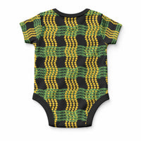 Aloha Hawaii Ilima Maile Lei Baby Onesie Palaka Inspired Hawaiian-plaid Black