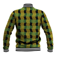 Aloha Hawaii Ilima Maile Lei Baseball Jacket Palaka Inspired Hawaiian-plaid Black