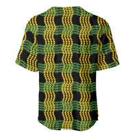 Aloha Hawaii Ilima Maile Lei Baseball Jersey Palaka Inspired Hawaiian-plaid Black