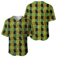 Aloha Hawaii Ilima Maile Lei Baseball Jersey Palaka Inspired Hawaiian-plaid Black