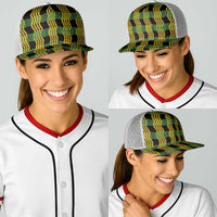 Aloha Hawaii Ilima Maile Lei Baseball Net Cap Palaka Inspired Hawaiian-plaid Black