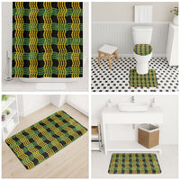 Aloha Hawaii Ilima Maile Lei Bathroom Set Palaka Inspired Hawaiian-plaid Black