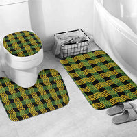 Aloha Hawaii Ilima Maile Lei Bathroom Set Palaka Inspired Hawaiian-plaid Black