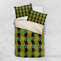 Aloha Hawaii Ilima Maile Lei Bedding Set Palaka Inspired Hawaiian-plaid Black
