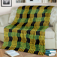 Aloha Hawaii Ilima Maile Lei Blanket Palaka Inspired Hawaiian-plaid Black