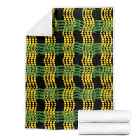 Aloha Hawaii Ilima Maile Lei Blanket Palaka Inspired Hawaiian-plaid Black