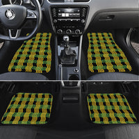 Aloha Hawaii Ilima Maile Lei Car Mats Palaka Inspired Hawaiian-plaid Black