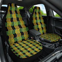 Aloha Hawaii Ilima Maile Lei Car Seat Cover Palaka Inspired Hawaiian-plaid Black
