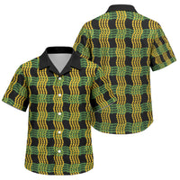 Aloha Hawaii Ilima Maile Lei Family Matching Off Shoulder Maxi Dress and Hawaiian Shirt Palaka Inspired Hawaiian-plaid Black