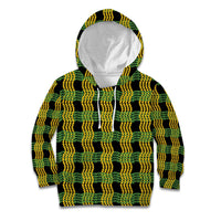 Aloha Hawaii Ilima Maile Lei Kid Hoodie Palaka Inspired Hawaiian-plaid Black