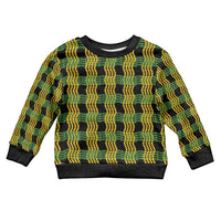 Aloha Hawaii Ilima Maile Lei Kid Ugly Christmas Sweater Palaka Inspired Hawaiian-plaid Black