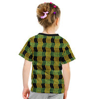 Aloha Hawaii Ilima Maile Lei Kid T Shirt Palaka Inspired Hawaiian-plaid Black