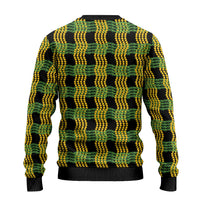 Aloha Hawaii Ilima Maile Lei Ugly Christmas Sweater Palaka Inspired Hawaiian-plaid Black