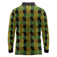 Aloha Hawaii Ilima Maile Lei Long Sleeve Polo Shirt Palaka Inspired Hawaiian-plaid Black