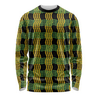 Aloha Hawaii Ilima Maile Lei Long Sleeve Shirt Palaka Inspired Hawaiian-plaid Black