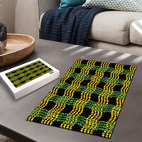 Aloha Hawaii Ilima Maile Lei Puzzle Palaka Inspired Hawaiian-plaid Black