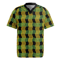 Aloha Hawaii Ilima Maile Lei Rugby Jersey Palaka Inspired Hawaiian-plaid Black