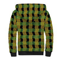Aloha Hawaii Ilima Maile Lei Sherpa Hoodie Palaka Inspired Hawaiian-plaid Black