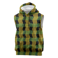 Aloha Hawaii Ilima Maile Lei Sleeveless Hoodie Palaka Inspired Hawaiian-plaid Black