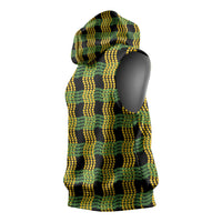 Aloha Hawaii Ilima Maile Lei Sleeveless Hoodie Palaka Inspired Hawaiian-plaid Black