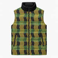 Aloha Hawaii Ilima Maile Lei Sleeveless Puffer Jacket Palaka Inspired Hawaiian-plaid Black