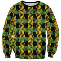 Aloha Hawaii Ilima Maile Lei Sweatshirt Palaka Inspired Hawaiian-plaid Black
