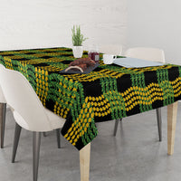 Aloha Hawaii Ilima Maile Lei Tablecloth Palaka Inspired Hawaiian-plaid Black