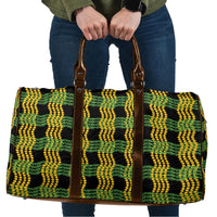 Aloha Hawaii Ilima Maile Lei Travel Bag Palaka Inspired Hawaiian-plaid Black