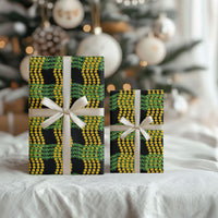 Aloha Hawaii Ilima Maile Lei Wrapping Paper Palaka Inspired Hawaiian-plaid Black