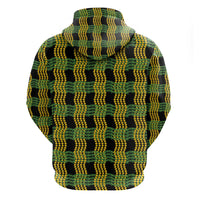 Aloha Hawaii Ilima Maile Lei Zip Hoodie Palaka Inspired Hawaiian-plaid Black