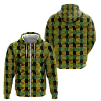 Aloha Hawaii Ilima Maile Lei Zip Hoodie Palaka Inspired Hawaiian-plaid Black