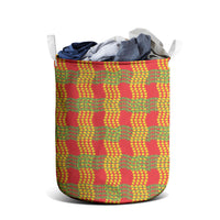 Aloha Hawaii Ilima Maile Lei Laundry Basket Palaka Inspired Hawaiian-plaid Red