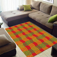 Aloha Hawaii Ilima Maile Lei Area Rug Palaka Inspired Hawaiian-plaid Red