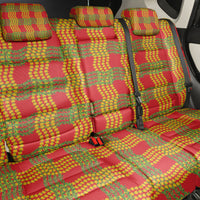 Aloha Hawaii Ilima Maile Lei Back Car Seat Cover Palaka Inspired Hawaiian-plaid Red