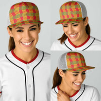 Aloha Hawaii Ilima Maile Lei Baseball Net Cap Palaka Inspired Hawaiian-plaid Red