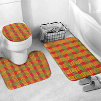 Aloha Hawaii Ilima Maile Lei Bathroom Set Palaka Inspired Hawaiian-plaid Red