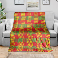 Aloha Hawaii Ilima Maile Lei Blanket Palaka Inspired Hawaiian-plaid Red
