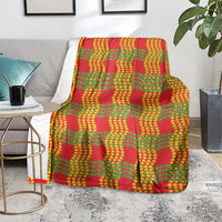 Aloha Hawaii Ilima Maile Lei Blanket Palaka Inspired Hawaiian-plaid Red