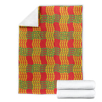 Aloha Hawaii Ilima Maile Lei Blanket Palaka Inspired Hawaiian-plaid Red
