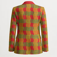 Aloha Hawaii Ilima Maile Lei Blazer Palaka Inspired Hawaiian-plaid Red