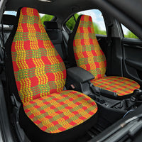Aloha Hawaii Ilima Maile Lei Car Seat Cover Palaka Inspired Hawaiian-plaid Red