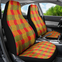Aloha Hawaii Ilima Maile Lei Car Seat Cover Palaka Inspired Hawaiian-plaid Red