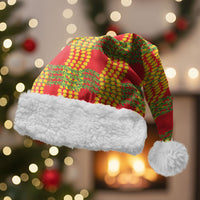 Aloha Hawaii Ilima Maile Lei Christmas Santa Hat Palaka Inspired Hawaiian-plaid Red