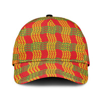 Aloha Hawaii Ilima Maile Lei Classic Cap Palaka Inspired Hawaiian-plaid Red