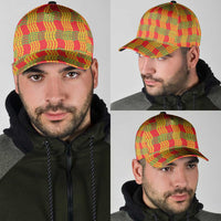 Aloha Hawaii Ilima Maile Lei Classic Cap Palaka Inspired Hawaiian-plaid Red