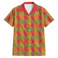 Aloha Hawaii Ilima Maile Lei Hawaiian Shirt Palaka Inspired Hawaiian-plaid Red