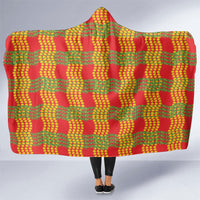 Aloha Hawaii Ilima Maile Lei Hooded Blanket Palaka Inspired Hawaiian-plaid Red