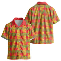 Aloha Hawaii Ilima Maile Lei Kid Hawaiian Shirt Palaka Inspired Hawaiian-plaid Red